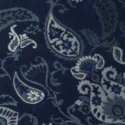 Pre Owned رباط عنق غوتشي أزرق داكن مورد حرير