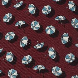 مملوكة مسبقًا رابطة عنق غوتشي حرير طبع مظلات حمراء