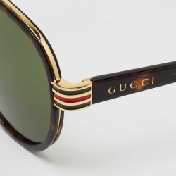 Gucci Brown Acetate GG0447S Gradient Aviator Sunglasses