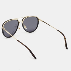 Pre Owned Gucci Black/Gold GG0662S Aviator Sunglasses