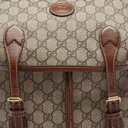 Gucci Beige/Ebony GG Supreme Canvas and Leather Medium Interlocking G Backpack