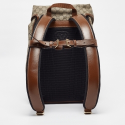 Gucci Beige/Ebony GG Supreme Canvas and Leather Medium Interlocking G Backpack