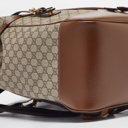Gucci Beige/Ebony GG Supreme Canvas and Leather Medium Interlocking G Backpack