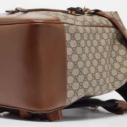 Gucci Beige/Ebony GG Supreme Canvas and Leather Medium Interlocking G Backpack