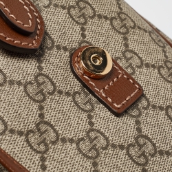 Gucci Beige/Ebony GG Supreme Canvas and Leather Medium Interlocking G Backpack