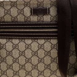 Pre Owned Gucci Beige/Brown GG Supreme Canvas Small Flat Messenger Bag