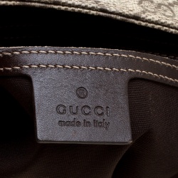 Pre Owned Gucci Beige/Brown GG Supreme Canvas Small Flat Messenger Bag