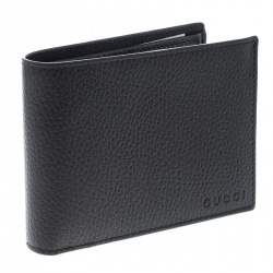 Pre Owned Gucci Dark Brown Grain Leather Bifold Wallet