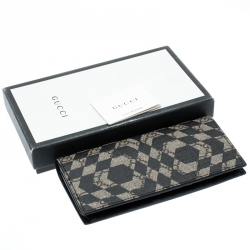 Gucci Beige/Black GG Supreme Canvas Bifold Continental Wallet