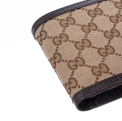 Gucci Beige/Brown GG Canvas and Leather Bifold Wallet