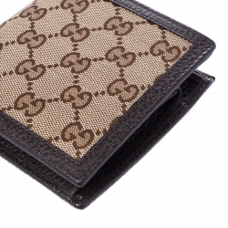 Gucci Beige/Brown GG Canvas and Leather Bifold Wallet
