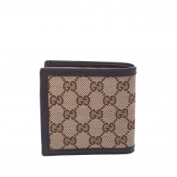 Gucci Beige/Brown GG Canvas and Leather Bifold Wallet