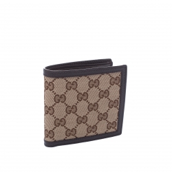 Gucci Beige/Brown GG Canvas and Leather Bifold Wallet