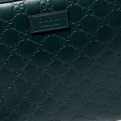 Gucci Dark Green Guccissima Leather Pouch 