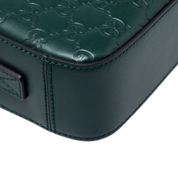 Gucci Dark Green Guccissima Leather Pouch 