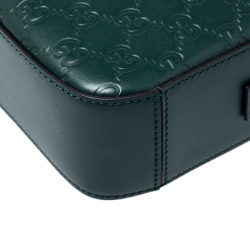Gucci Dark Green Guccissima Leather Pouch 