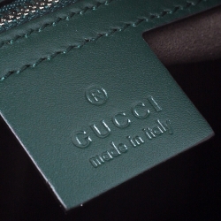 Gucci Dark Green Guccissima Leather Zip Wristlet Pouch