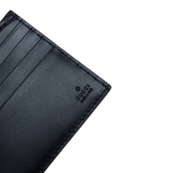 Gucci Navy Bllue Guccissima Leather Web Bifold Wallet