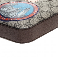 Gucci Beige GG Supreme Canvas and Leather Courrier Messenger Bag