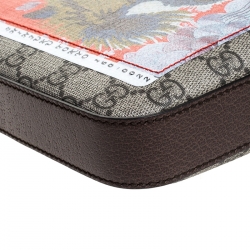 Gucci Beige GG Supreme Canvas and Leather Courrier Messenger Bag