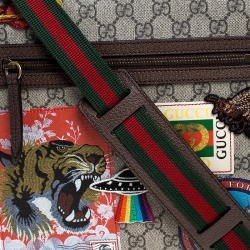 Gucci Beige GG Supreme Canvas and Leather Courrier Messenger Bag