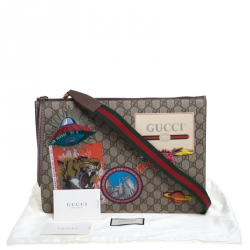 Gucci Beige GG Supreme Canvas and Leather Courrier Messenger Bag