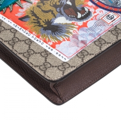 Gucci Beige GG Supreme Canvas and Leather Courrier Messenger Bag
