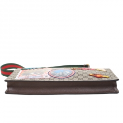 Gucci Beige GG Supreme Canvas and Leather Courrier Messenger Bag