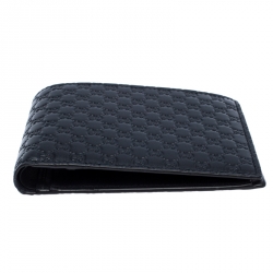 Gucci Navy Blue Microguccissima Leather Bifold Wallet