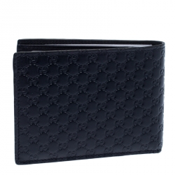 Gucci Navy Blue Microguccissima Leather Bifold Wallet