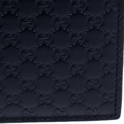 Gucci Navy Blue Microguccissima Leather Bifold Wallet