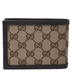 Gucci Beige/Brown GG Canvas Dollar Bifold Wallet
