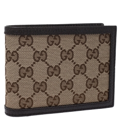 Gucci Beige/Brown GG Canvas Dollar Bifold Wallet