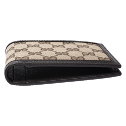 Gucci Beige/Brown GG Canvas Dollar Bifold Wallet