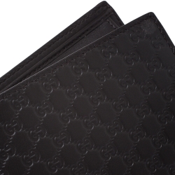 Gucci Dark Brown Micro Guccissima Leather Bifold Wallet