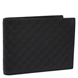 Gucci Dark Brown Micro Guccissima Leather Bifold Wallet