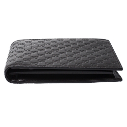 Gucci Dark Brown Micro Guccissima Leather Bifold Wallet
