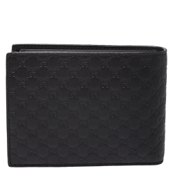 Gucci Dark Brown Micro Guccissima Leather Bifold Wallet