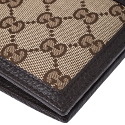Gucci Beige/Brown GG Canvas and Leather Bi-fold Wallet
