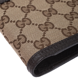 Gucci Beige/Brown GG Canvas and Leather Bi-fold Wallet
