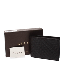 Gucci Dark Brown Microguccissima Leather Bifold Wallet