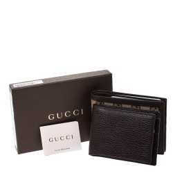 Gucci Beige/Brown GG Canvas and Leather Bi-fold Wallet