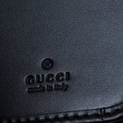 Gucci Black Guccissima Leather Web Long Wallet