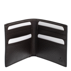 Pre Owned Gucci Dark Brown Leather GG Marmont Bifold Wallet