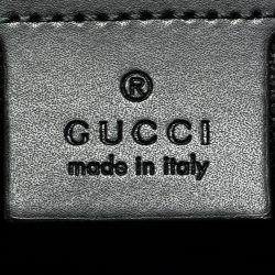 Gucci Black GG Supreme Canvas and Leather Web Backpack