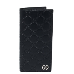 Gucci Navy Blue Guccissima Leather Long Wallet