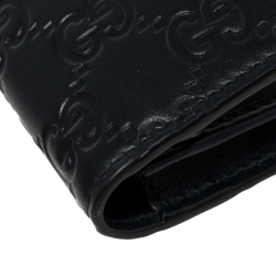 Gucci Navy Blue Guccissima Leather Long Wallet