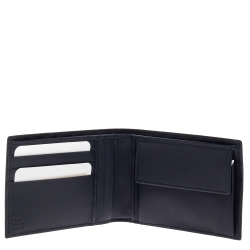 Pre Owned Gucci Navy Blue Leather Microguccissima Bifold Wallet