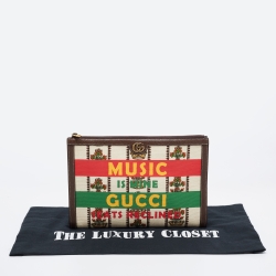 Gucci Multicolor Print Canvas and Leather 100 Centennial Pouch