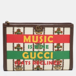 Gucci Multicolor Print Canvas and Leather 100 Centennial Pouch